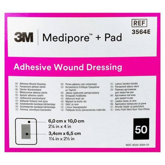 3M Medipore Soft Cloth Adhesive Wound Dressing with Pad 6cm x 10cm - Clearance image 1